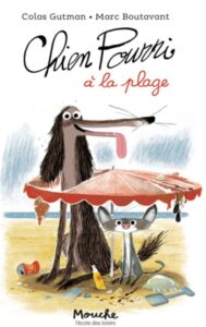 chien pourri à la plage