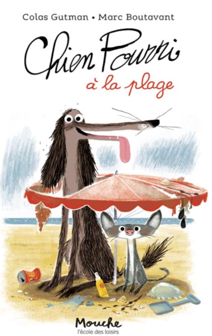 chien pourri à la plage